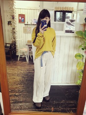 「マスタードイエロー」｜Mya_385さん（レディース・158cm）の冬コーディネート