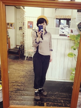 「Sunny clouds（サニークラウズ）のアイテム（サロペット/オーバーオール）」を使った、Mya_385さん（レディース・158cm）の冬コーディネート