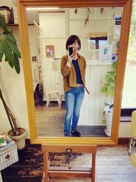 「コーデュロイシャツ」｜Mya_385さん（レディース・158cm）の春コーディネート
