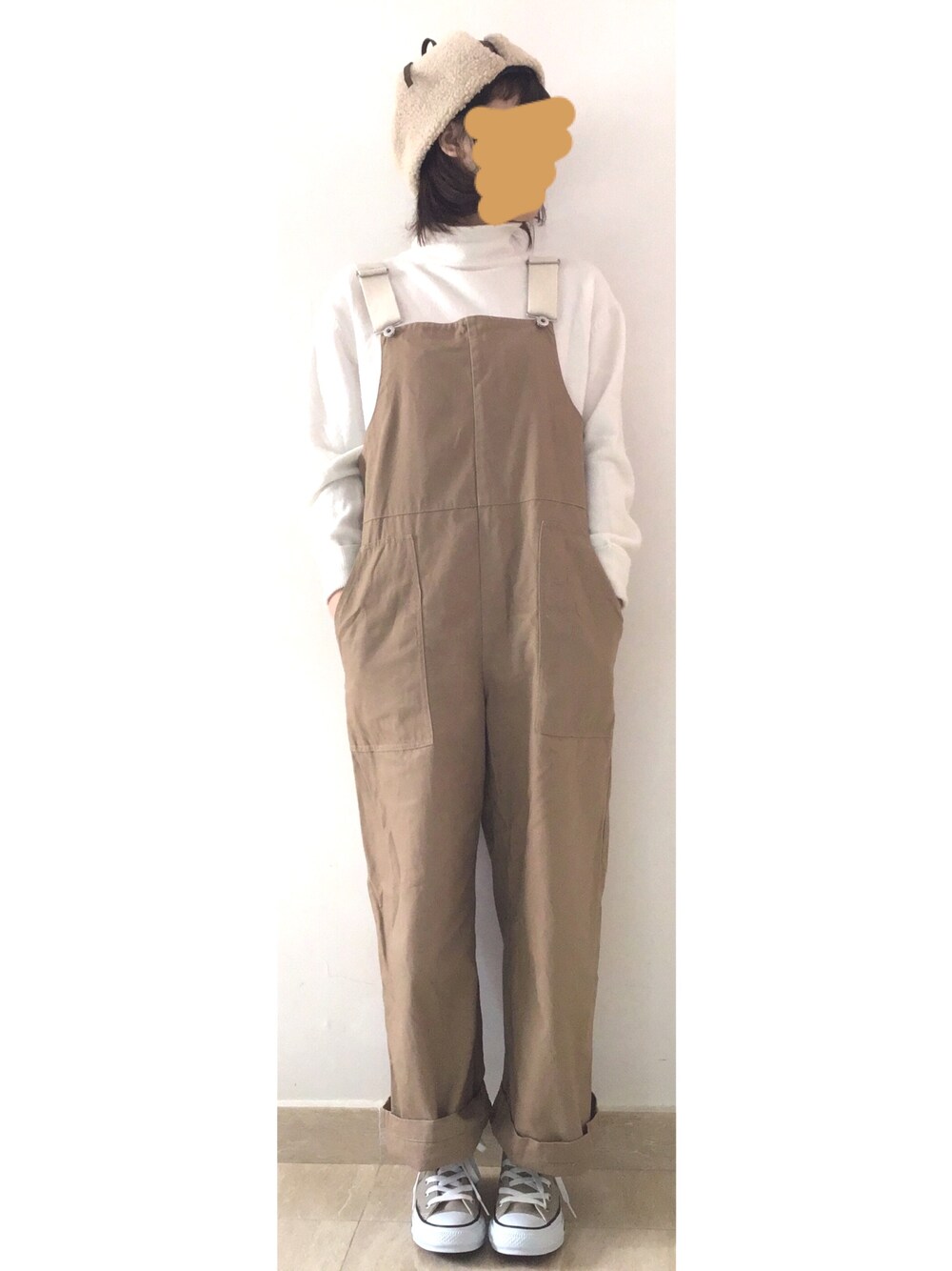 「CUBE SUGARのアイテム（つなぎ/オールインワン、その他）」を使った、Ayamiさん（レディース・157cm）の冬コーディネートの1枚目の写真