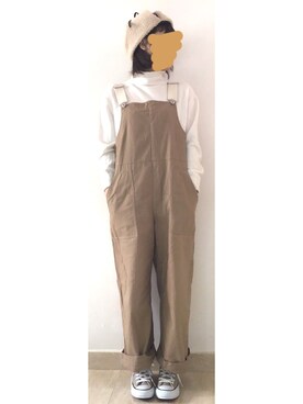 「CUBE SUGAR（キューブシュガー）のアイテム（つなぎ/オールインワン）」を使った、Ayamiさん（レディース・157cm）の冬コーディネート