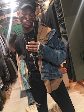 「hat」｜Drew Brandoさん（メンズ・183cm）の冬コーディネート