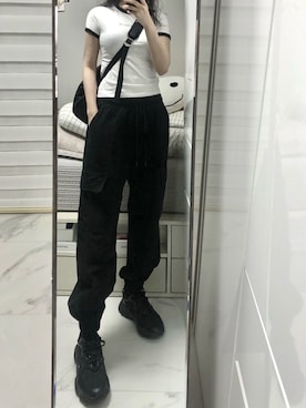 「jogger pants」｜yunbaluさん（レディース・154cm）の春コーディネート