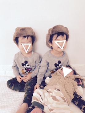 「3BOYS」｜「アイテム（その他）」を使った、ぽん‪‪☺︎‬さん（キッズ・100cm）の冬コーディネート