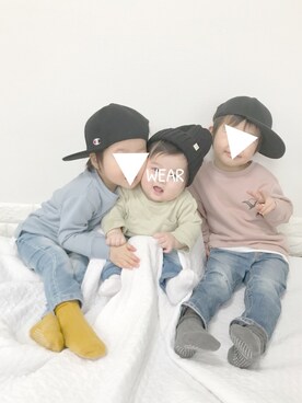 「3BOYS」｜「アイテム（その他）」を使った、ぽん‪‪☺︎‬さん（キッズ・100cm）の春コーディネート