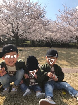「3BOYS」｜「アイテム（その他）」を使った、ぽん‪‪☺︎‬さん（キッズ・100cm）の春コーディネート