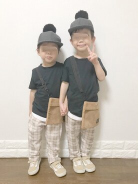 「ラブアンドピース2020」｜「アイテム（キャップ）」を使った、ぽん‪‪☺︎‬さん（キッズ・100cm）の秋コーディネート