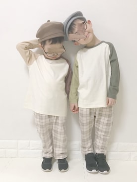 「ZARA KIDS」｜「アイテム（ハンチング/ベレー帽）」を使った、ぽん‪‪☺︎‬さん（キッズ・100cm）の春コーディネート