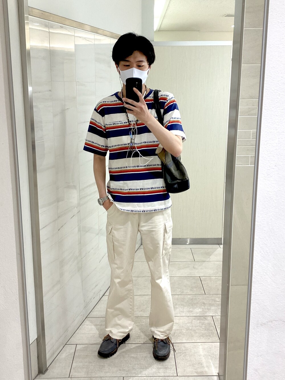 「マリン、今日のコーデ、HELMUT LANG、yuketen、hangten、VINTAGE、夏コーデ、matsuda、夏だ！Tシャツ着よう！、vintage」｜「YUKETENのアイテム（ブーツ、ブルー系）」を使った、Kaichiさん（メンズ・178cm）の夏コーディネートの1枚目の写真