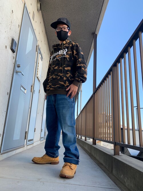 アヤトayato0226 Thrasherのパーカーを使ったコーディネート Wear
