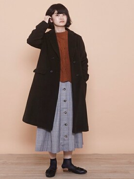 「POU DOU DOU（プードゥドゥ）のアイテム（チェスターコート）」を使った、【み】 - poudoudouさん（レディース・160cm）の秋コーディネート