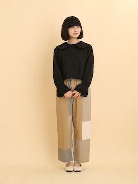 「パッチワークパンツ」｜【み】 - poudoudouさん（レディース・160cm）の冬コーディネート