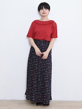 「赤Tシャツ」｜【み】 - poudoudouさん（レディース・160cm）の夏コーディネート
