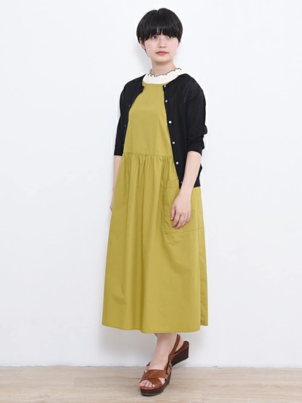 カーディガン/ボレロを使った「黄色ワンピース」のレディース人気
