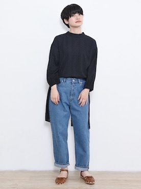 「黒ブラウス」｜【み】 - poudoudouさん（レディース・160cm）の夏コーディネート