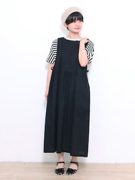 「ボーダーTシャツ」｜「アイテム（ワンピース/ドレス）」を使った、【み】 - poudoudouさん（レディース・160cm）の夏コーディネート