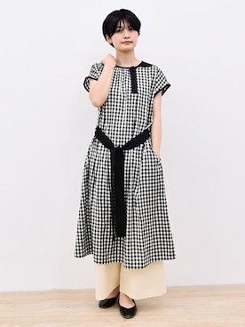 「ギンガムチェックワンピース」｜【み】 - poudoudouさん（レディース・160cm）の夏コーディネート
