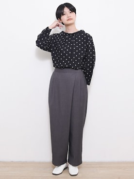 「黒ブラウス」｜【み】 - poudoudouさん（レディース・160cm）の夏コーディネート