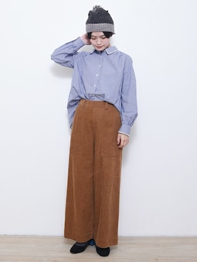 「青シャツ」｜【み】 - poudoudouさん（レディース・160cm）の秋コーディネート