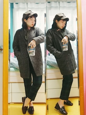 「ADPOSION（アドポーション）のアイテム（アナログ腕時計）」を使った、JONONGさん（レディース・155cm）の冬コーディネート