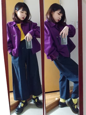 「A land（エーランド）のアイテム（パンツ）」を使った、JONONGさん（レディース・155cm）の春コーディネート