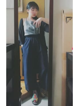 「ADPOSION（アドポーション）のアイテム（アナログ腕時計）」を使った、JONONGさん（レディース・155cm）の夏コーディネート