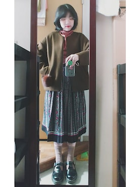 「ウエストイン」｜「アイテム（ジャケット/アウター）」を使った、JONONGさん（レディース・155cm）の春コーディネート