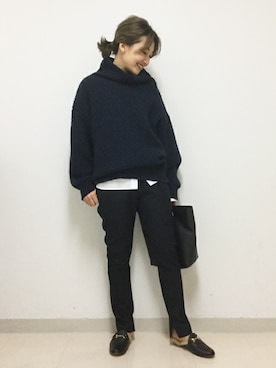 「BARENA（バレナ）のアイテム」を使った、AYAさん（レディース・162cm）の冬コーディネート