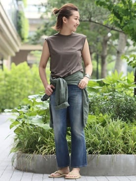 「6397（シックススリーナインセブン）のアイテム」を使った、AYAさん（レディース・162cm）の夏コーディネート