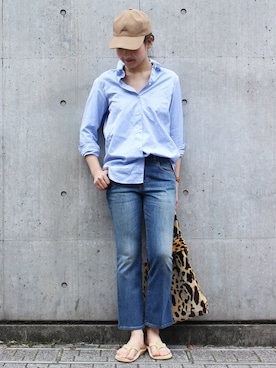 「ISLAND SLIPPER（アイランドスリッパ）のアイテム」を使った、AYAさん（レディース・162cm）の夏コーディネート