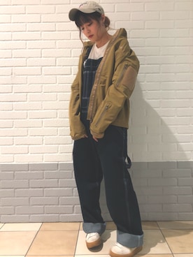 「アヴィレックス(AVIREX)」｜「アイテム（ジャケット/アウター）」を使った、nさん（レディース・167cm）の秋コーディネート