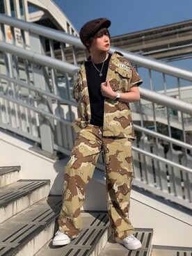 「AVIREX（アヴィレックス）のアイテム（ハンチング/ベレー帽）」を使った、nさん（レディース・167cm）の春コーディネート