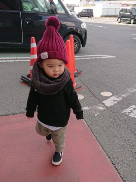 KANNA♡HAYATOさん（キッズ・80cm）の冬コーディネート