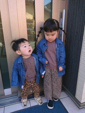 「アイテム（スウェット）」を使った、KANNA♡HAYATOさん（キッズ・90cm）の春コーディネート