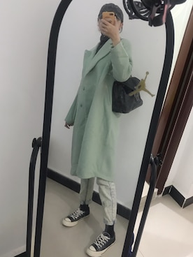 「Calvin Klein（カルバン・クライン）のアイテム（ピーコート）」を使った、小日天さん（レディース・167cm）の冬コーディネート