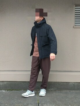 「チョコ色に染まれ」｜「アイテム（マウンテンパーカー）」を使った、mishさん（メンズ・173cm）の冬コーディネート