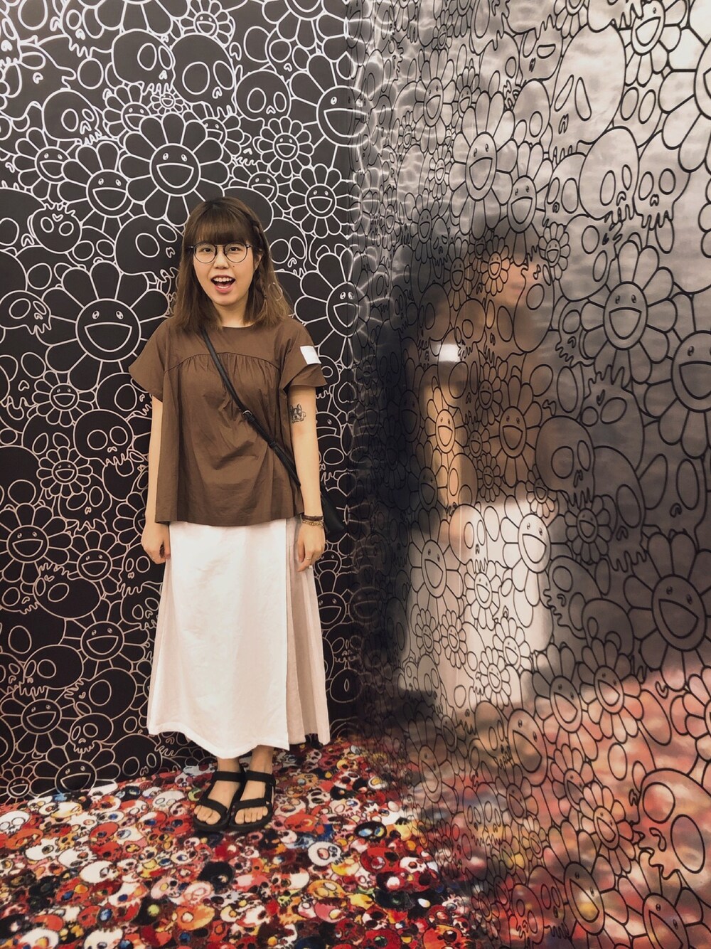 「ootd、秋色、大地色」｜「Tevaのアイテム（サンダル、ブラック系）」を使った、Elmoさん（レディース・157cm）の秋コーディネートの1枚目の写真