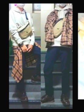 「Right-on（ライトオン）のアイテム（パーカー）」を使った、はしーさん（メンズ・170cm）の秋コーディネート
