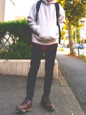 「Right-on（ライトオン）のアイテム（パーカー）」を使った、はしーさん（メンズ・170cm）の秋コーディネート