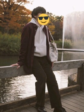 「Right-on（ライトオン）のアイテム（パーカー）」を使った、はしーさん（メンズ・170cm）の秋コーディネート