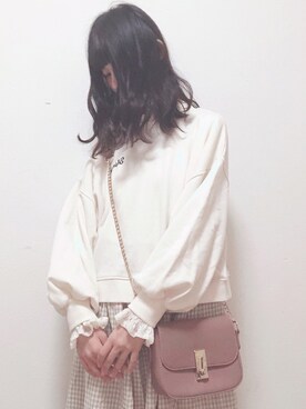 「消えそうな色コーデ」｜「アイテム（スウェット）」を使った、あやさん（レディース・152cm）の秋コーディネート