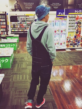 「Burner（バーナー）のアイテム（サロペット/オーバーオール）」を使った、ながかいっさん（メンズ・181cm）の春コーディネート