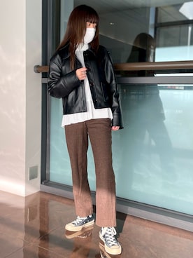 「CODY SANDERSON（コディサンダーソン）のアイテム」を使った、Nanamiさん（レディース・157cm）の冬コーディネート