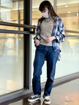 「G.V.G.V.（ジーヴィージーヴィー）のアイテム」を使った、Nanamiさん（レディース・157cm）の冬コーディネート