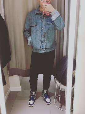 「H&M（エイチ・アンド・エム）のアイテム（ジャケット/アウター）」を使った、辽东太保さん（メンズ・178cm・20代）の春コーディネート