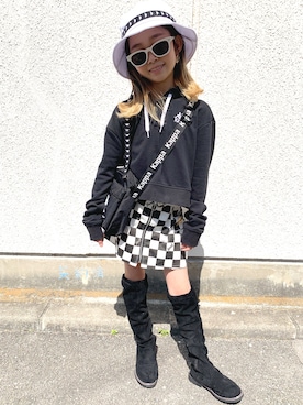 「BLOC（ブロック）のアイテム（スカート）」を使った、ゆちゃぴ♡さん（キッズ・130cm）の春コーディネート