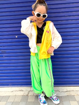 「CHEER（チアー）のアイテム」を使った、ゆちゃぴ♡さん（キッズ・130cm）の春コーディネート