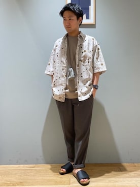 「☆柄シャツ」｜北村さん（メンズ・164cm）の春コーディネート
