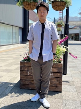 「SUPERGA（スペルガ）のアイテム」を使った、北村さん（メンズ・164cm）の春コーディネート