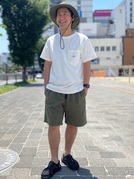 「KEEN（キーン）のアイテム（シューズ）」を使った、北村さん（メンズ・164cm）の夏コーディネート
